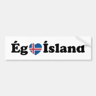 I Heart (Love) Iceland [Ég Elska Ísland] IJslands Bumpersticker