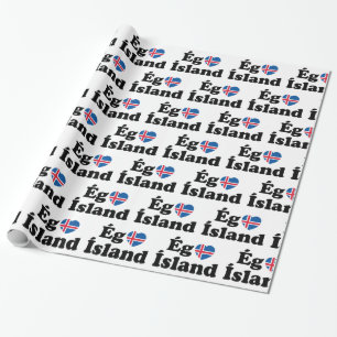 I Heart (Love) Iceland [Ég Elska Ísland] IJslands Cadeaupapier