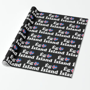 I Heart (Love) Iceland [Ég Elska Ísland] IJslands Cadeaupapier