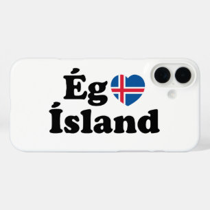 I Heart (Love) Iceland [Ég Elska Ísland] IJslands iPhone 16 Plus Hoesje