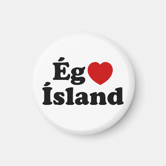 I Heart (Love) Iceland [Ég Elska Ísland] IJslands Magneet (Voorkant)