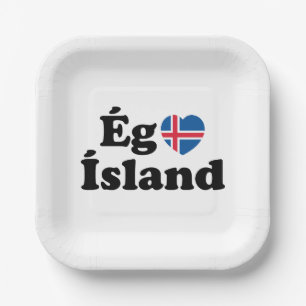 I Heart (Love) Iceland [Ég Elska Ísland] IJslands Papieren Bordje