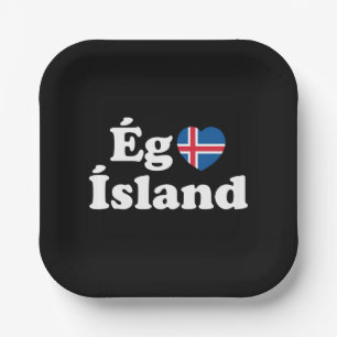 I Heart (Love) Iceland [Ég Elska Ísland] IJslands Papieren Bordje