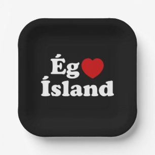 I Heart (Love) Iceland [Ég Elska Ísland] IJslands Papieren Bordje