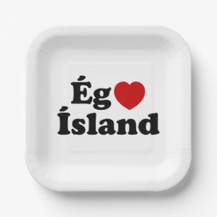 I Heart (Love) Iceland [Ég Elska Ísland] IJslands Papieren Bordje