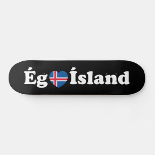 I Heart (Love) Iceland [Ég Elska Ísland] IJslands Persoonlijk Skateboard