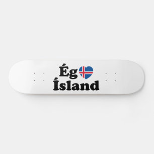 I Heart (Love) Iceland [Ég Elska Ísland] IJslands Persoonlijk Skateboard