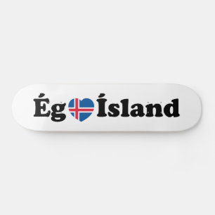 I Heart (Love) Iceland [Ég Elska Ísland] IJslands Persoonlijk Skateboard
