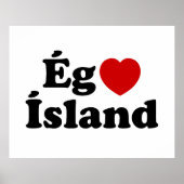 I Heart (Love) Iceland [Ég Elska Ísland] IJslands Poster (Voorkant)