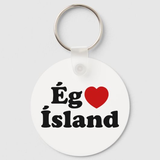 I Heart (Love) Iceland [Ég Elska Ísland] IJslands Sleutelhanger (Voorkant)
