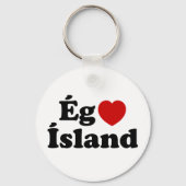I Heart (Love) Iceland [Ég Elska Ísland] IJslands Sleutelhanger (Achterkant)