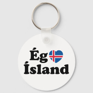 I Heart (Love) Iceland [Ég Elska Ísland] IJslands Sleutelhanger