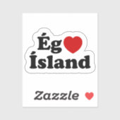 I Heart (Love) Iceland [Ég Elska Ísland] IJslands Sticker (Vel)