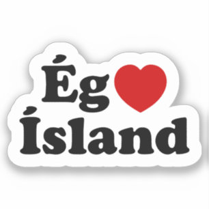 I Heart (Love) Iceland [Ég Elska Ísland] IJslands Sticker