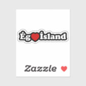 I Heart (Love) Iceland [Ég Elska Ísland] IJslands Sticker (Vel)