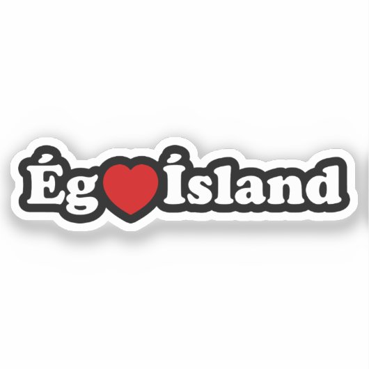I Heart (Love) Iceland [Ég Elska Ísland] IJslands Sticker (Voorkant)