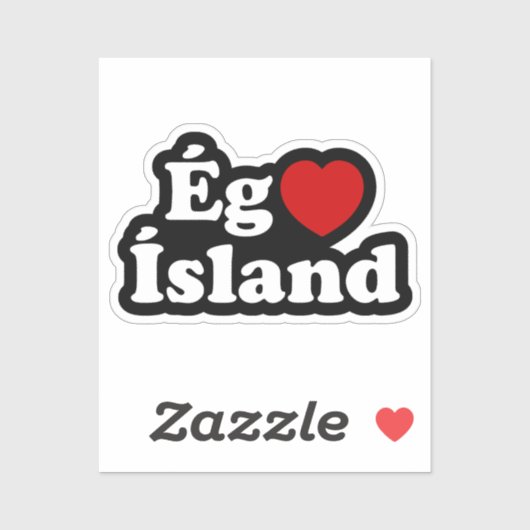 I Heart (Love) Iceland [Ég Elska Ísland] IJslands Sticker (Vel)