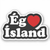 I Heart (Love) Iceland [Ég Elska Ísland] IJslands Sticker (Voorkant)