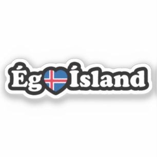 I Heart (Love) Iceland [Ég Elska Ísland] IJslands Sticker