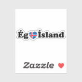 I Heart (Love) Iceland [Ég Elska Ísland] IJslands Sticker (Vel)