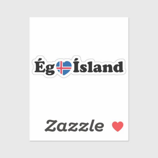 I Heart (Love) Iceland [Ég Elska Ísland] IJslands Sticker (Vel)