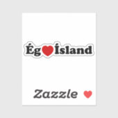 I Heart (Love) Iceland [Ég Elska Ísland] IJslands Sticker (Vel)