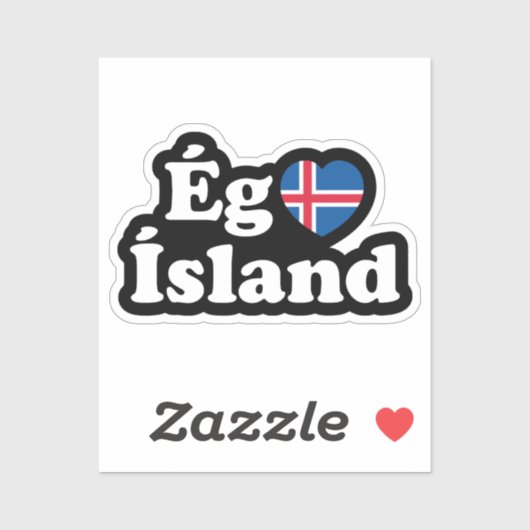 I Heart (Love) Iceland [Ég Elska Ísland] IJslands Sticker (Vel)