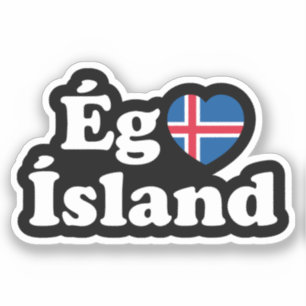 I Heart (Love) Iceland [Ég Elska Ísland] IJslands Sticker