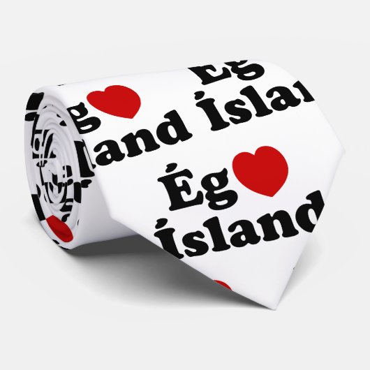 I Heart (Love) Iceland [Ég Elska Ísland] IJslands Stropdas (Opgerold)