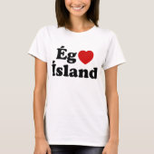 I Heart (Love) Iceland [Ég Elska Ísland] IJslands T-shirt (Voorkant)