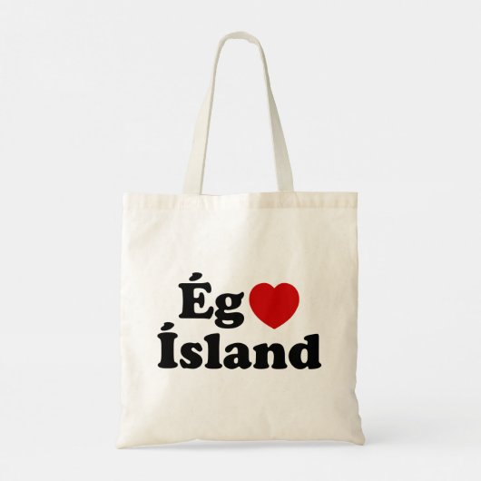 I Heart (Love) Iceland [Ég Elska Ísland] IJslands Tote Bag (Achterkant)