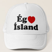 I Heart (Love) Iceland [Ég Elska Ísland] IJslands Trucker Pet (Voorkant)