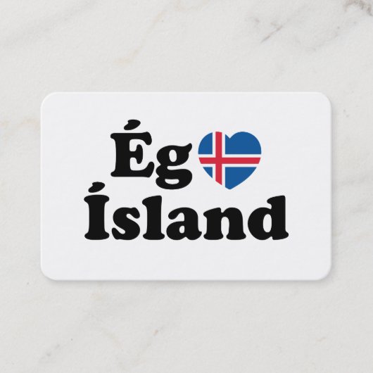 I Heart (Love) Iceland [Ég Elska Ísland] IJslands Visitekaartje (Voorkant)