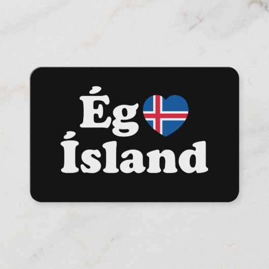 I Heart (Love) Iceland [Ég Elska Ísland] IJslands Visitekaartje (Voorkant)
