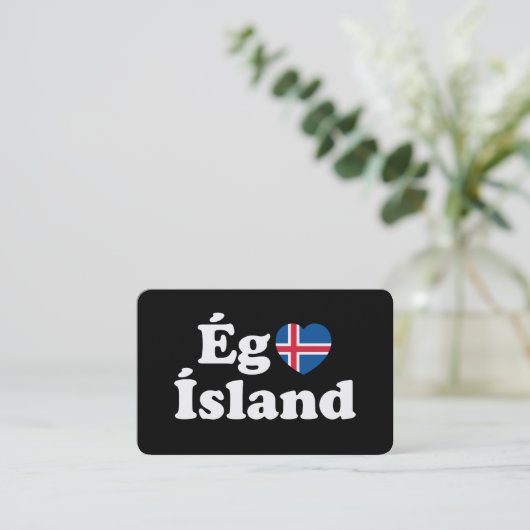 I Heart (Love) Iceland [Ég Elska Ísland] IJslands Visitekaartje (Staand voorkant)