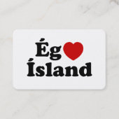 I Heart (Love) Iceland [Ég Elska Ísland] IJslands Visitekaartje (Voorkant)