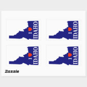 I Heart (Love) Idaho Rechthoekige Sticker (Vel)