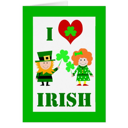 I Heart / Love Irish, St. Patrick's Day, Cute (Voorkant)
