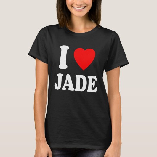 I Heart Love Jade Cute Matching Couple Spouse T-shirt (Voorkant)