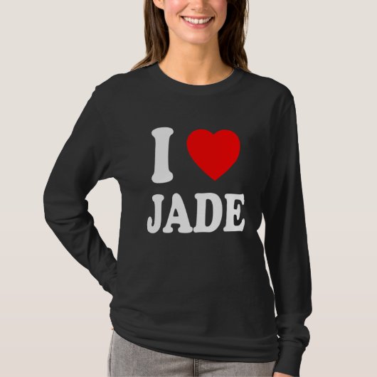 I Heart Love Jade Cute Matching Couple Spouse T-shirt (Voorkant)