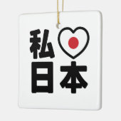 I Heart [Love] Japan 日 本 [Nihon/Nippon] Keramisch Ornament (Links)