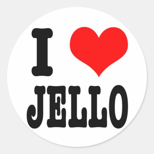 I HEART (LOVE) jello Ronde Sticker (Voorkant)
