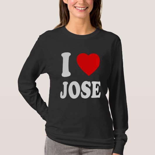 I Heart Love Jose Cute Matching Couple Spouse T-shirt (Voorkant)