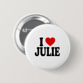 I Heart Love Julie _1 Ronde Button 5,7 Cm (Voorkant /achterkant)