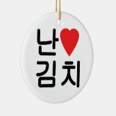 I Heart [Love] Kimchi 김 치 Keramisch Ornament (Rechts)