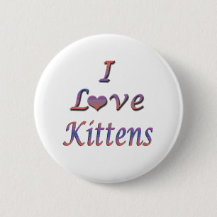I Heart (Love) Kittens Ronde Button 5,7 Cm