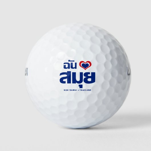 I Heart (Love) Koh Samui ❤ Thailand Golfballen (Voorkant)
