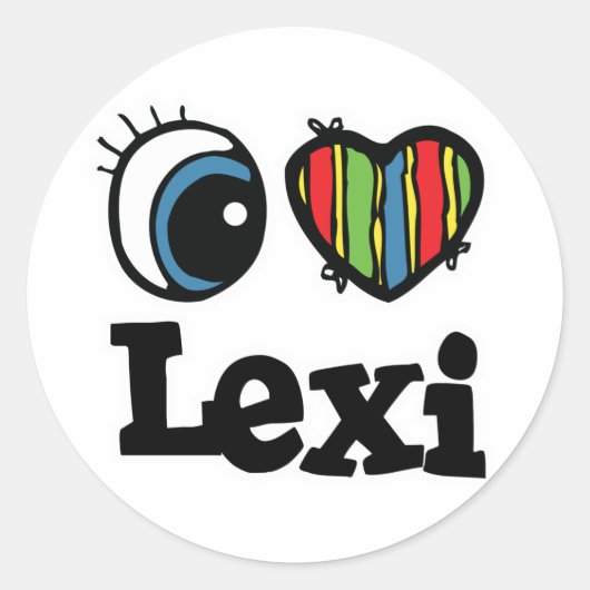 I Heart (Love) Lexi Ronde Sticker (Voorkant)