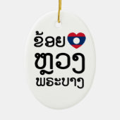I Heart (Love) Luang Prabang, Laos Language Script Keramisch Ornament (Voorkant)