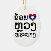 I Heart (Love) Luang Prabang, Laos Language Script Keramisch Ornament (Achterkant)
